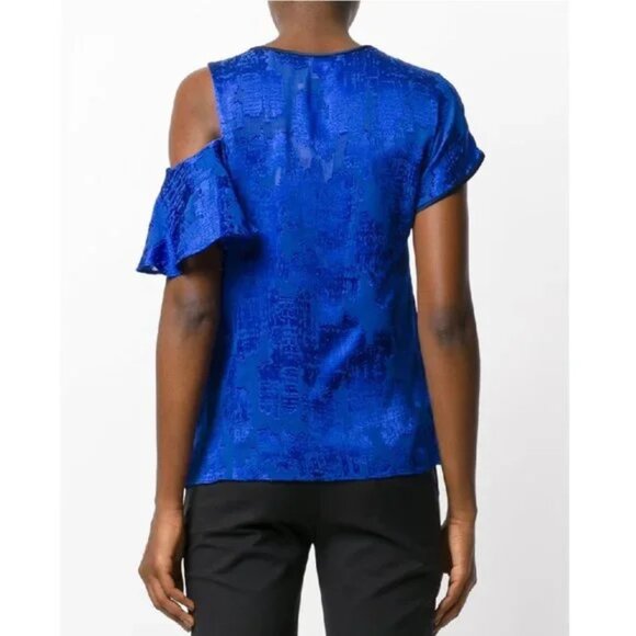 Diane Von Furstenberg Cut-Out Ruffle Blouse - Picture 2 of 8